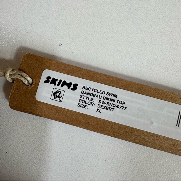 skims RECYCLED SWIM BANDEAU BIKINI TOP desert XL Minimalist Classic *Flawed - Picture 4 of 13